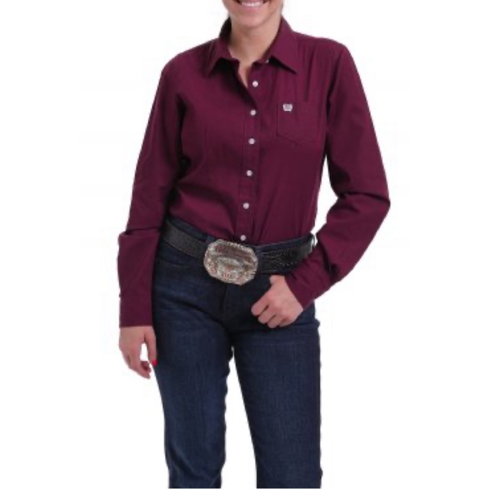 NWOT- Cinch burgundy button down